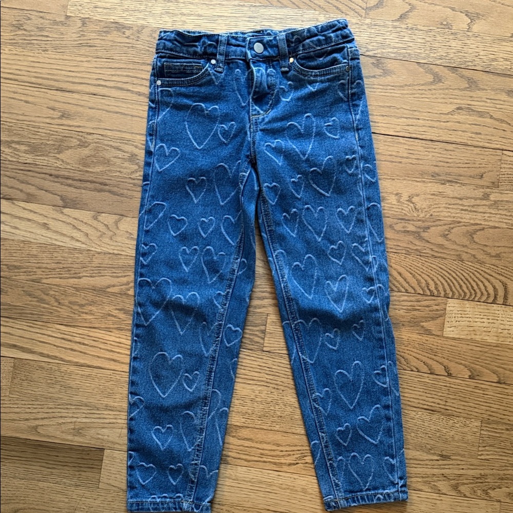 Heart Patterned Blue Jeans